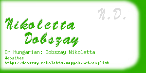 nikoletta dobszay business card